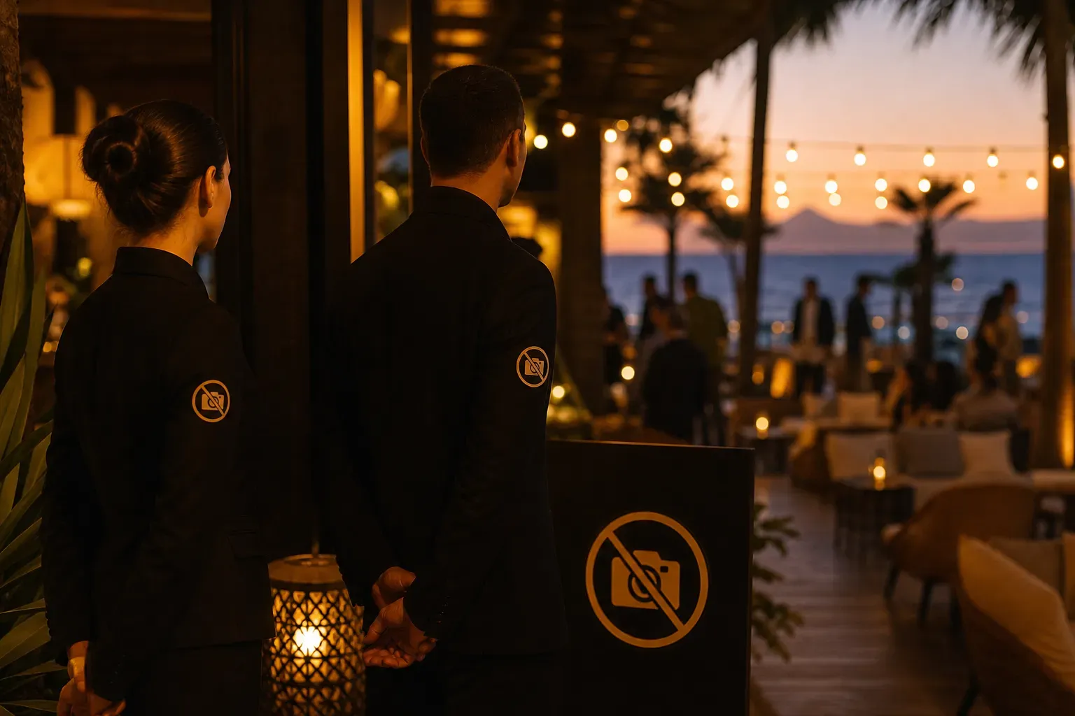 Service NoPhotos à Agadir avec signalétique no-photo et accueil discret
