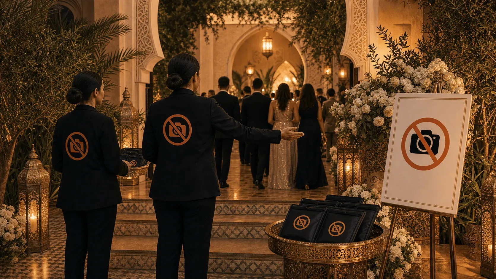 Service NoPhotos à Marrakech avec signalétique no-photo et accueil discret